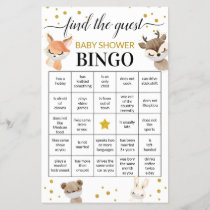 Baby Shower Game Find The Guest Bingo Card Flyer