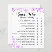 Baby Shower Game - Guess Who, Baby It's Cold (Front/Back)