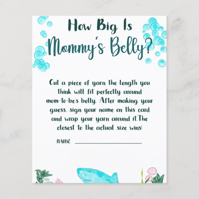 Baby Shower Game How Big is Mommy's Belly (Front)