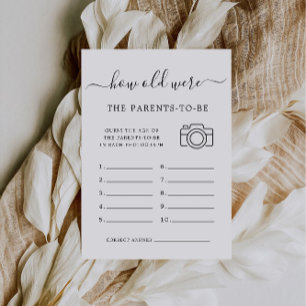 Baby Shower Game How Old Were The Parents-To-Be Invitation