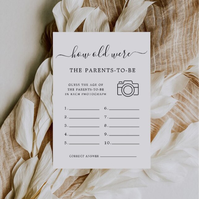 Baby Shower Game How Old Were The Parents-To-Be Invitation (Baby Shower Game How Old Were The Parents-To-Be Invitation)