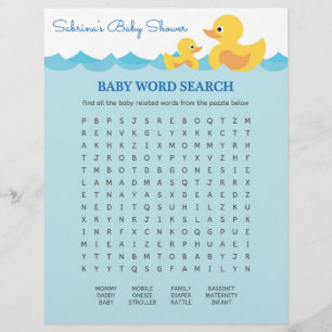 Baby Shower Game in Cute Rubber Duck Theme