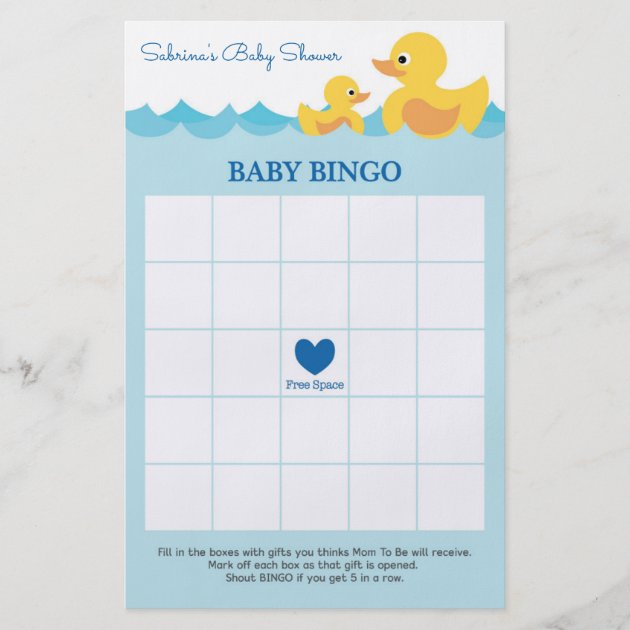 Baby Shower Game In Cute Rubber Duck Theme Flyer