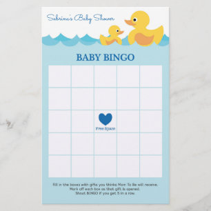 Baby Shower Game in Cute Rubber Duck Theme Flyer