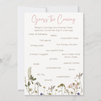 Baby Shower Game Note Card