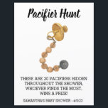 Baby Shower Game Pacifier hunt Watercolor<br><div class="desc">This design may be personalized in the area provided by changing the photo and/or text. Or it can be customized by clicking Personalize this Template and then choosing the click to customize further option and delete or change the color of the background, add text, change the text color or style,...</div>