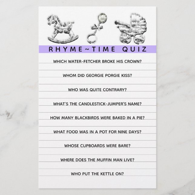 Baby Shower Game Parenting Advice Flyer (Front)