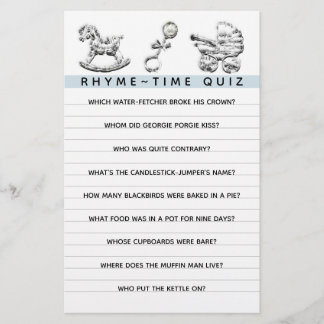 Baby Shower Game Parenting Advice Flyer