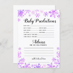 Baby Shower Game - Predictions & Advice Invitation
