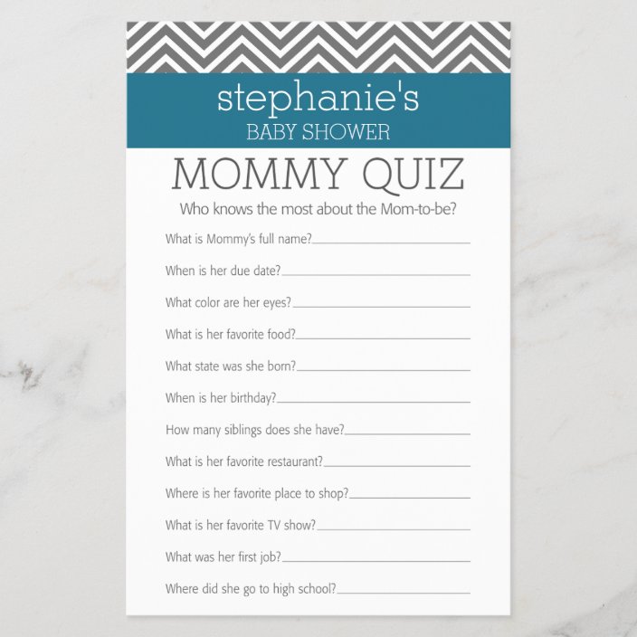 Ongekend Baby Shower Game - Who Knows Mommy Best Quiz | Zazzle.com YX-26