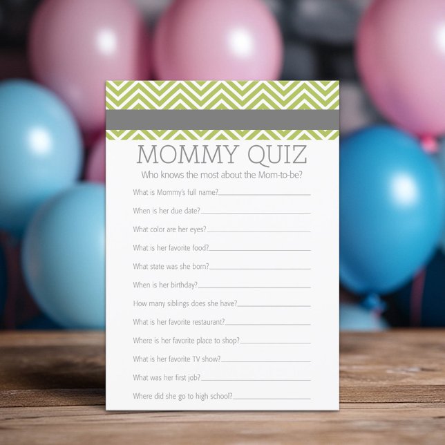 Baby Shower Game - Who Knows Mommy Best Quiz (Custom Shower Game)