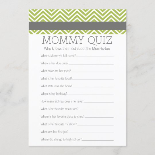 Baby Shower Game Who Knows Mommy Best Quiz