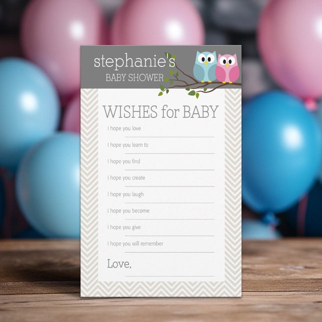 Baby Shower Game Wishes Advice Card (Wishes For Baby)