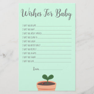 Baby Shower Game Wishes For Baby Flyer