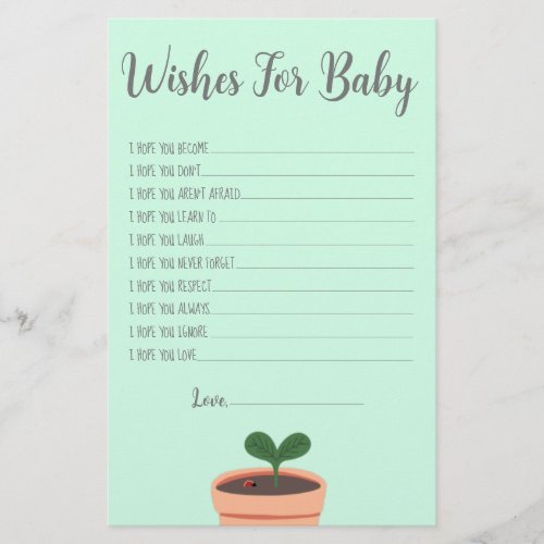 Baby Shower Game Wishes For Baby Flyer
