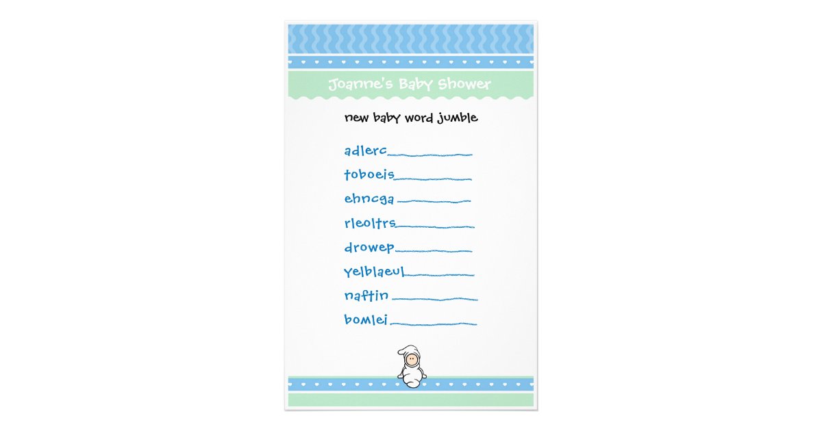 Baby Shower Game - Word Jumble Stationery | Zazzle.com