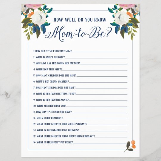 Baby Shower Games How Well Do You Know Mom To Be Zazzle Com