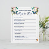 Baby Shower Games How Well Do You Know Mom to Be (Standing Front)