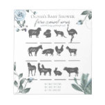 Baby Shower Games Watercolor Dusty Blue Floral Notepad at Zazzle