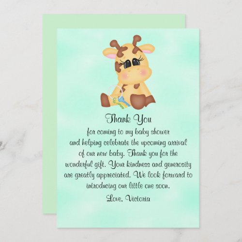 Baby Shower Gender Neutral Giraffe Invitation