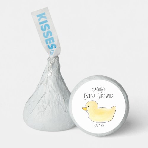 Baby Shower Gender Neutral Yellow Duck Hand Drawn Hersheys Kisses