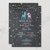 Baby Shower Gender Reveal Pink Blue Buck or Doe