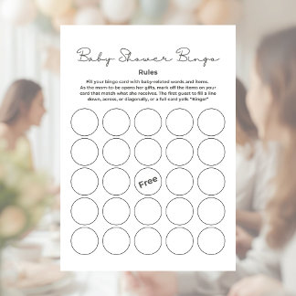 Baby Shower Gift Bingo Game Letterhead