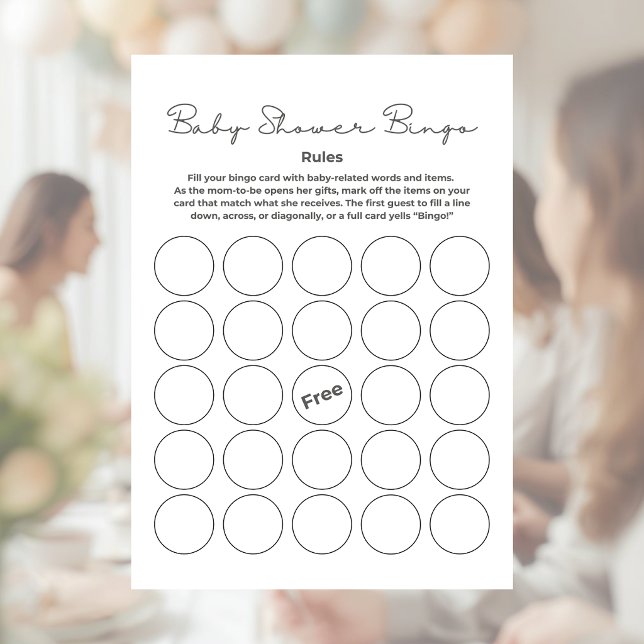 Baby Shower Gift Bingo Game Letterhead (Creator Uploaded)