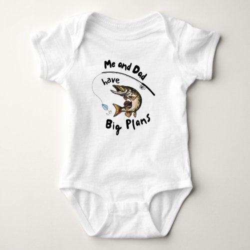 Baby shower gift for fishing dad baby bodysuit