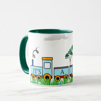 Baby Shower gift mugs - boys, little train