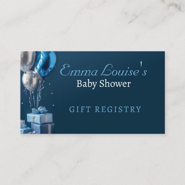 Baby Shower Gift Registry Card (Front)