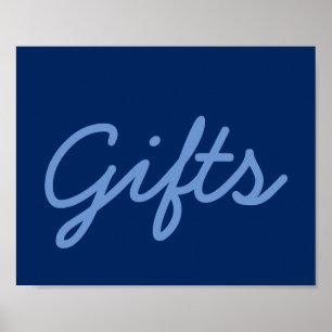 Baby Shower Gift Table Poster - Navy Blue