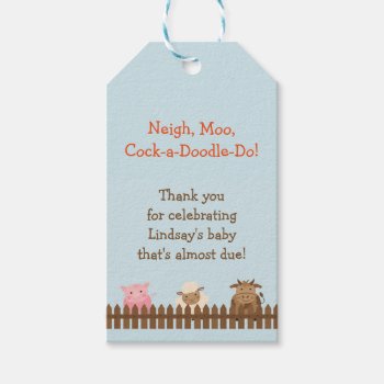 Baby Shower Gift Tag With Farm Animals by AestheticJourneys at Zazzle