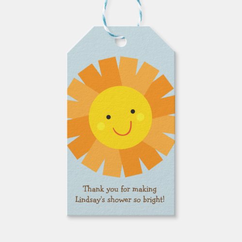Baby Shower Gift Tag with Sunshine