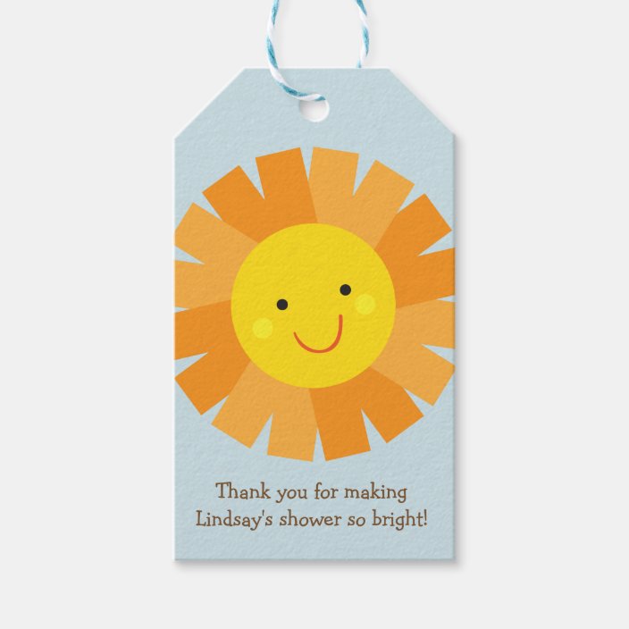 Baby Shower Gift Tag With Sunshine Zazzle Com