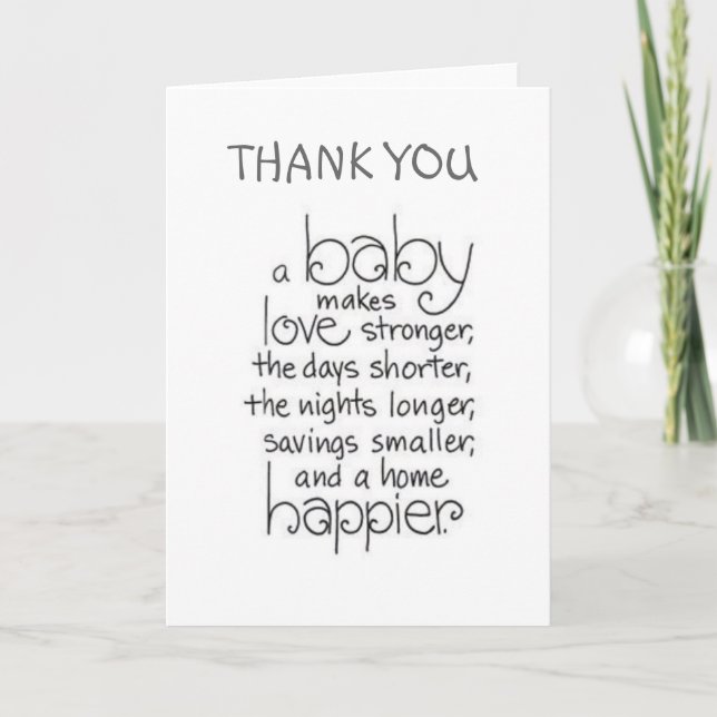 BABY SHOWER/GIFT THANK YOU WITH BABY LOVE (Front)