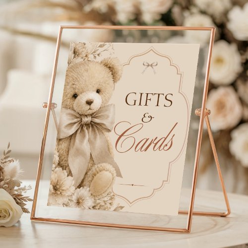 Baby Shower Gifts and Cards Sign Beige Neutral