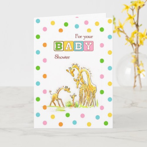 Baby Shower Giraffe Congratulations Card