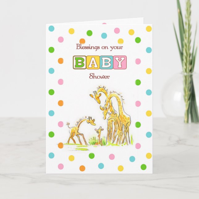 Baby Shower Giraffe Religious Invitation (Front)