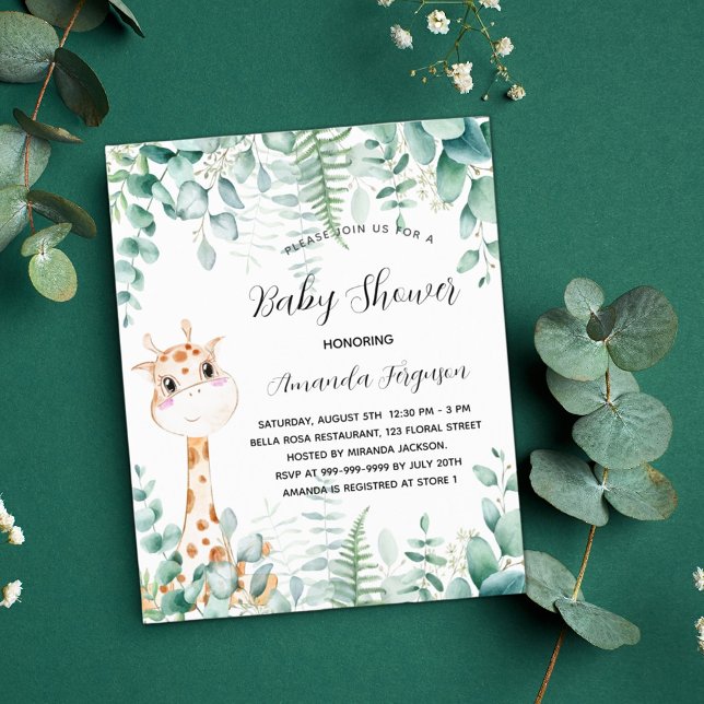 Baby Shower giraffe safari invitation (Creator Uploaded)