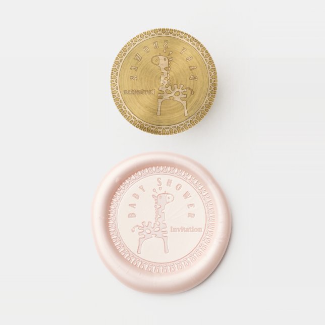 Baby Shower Giraffe Wax Seal Stamp (Stamped)