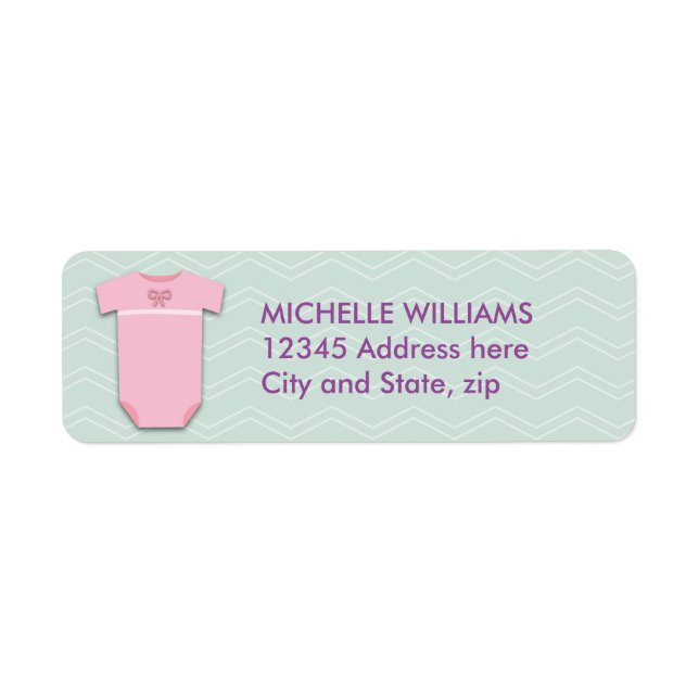 Baby Shower Girl Bodysuit Label (Front)