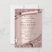 Baby Shower Girl Boy Feet  Glam Rose Pink 3D Invitation (Front)