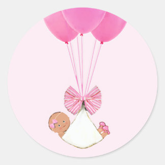 Baby Shower Girl Classic Round Sticker