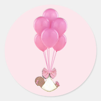 Baby Shower Girl Classic Round Sticker