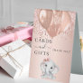 Baby Shower girl elephant rose gold balloons gifts Table Tent Sign