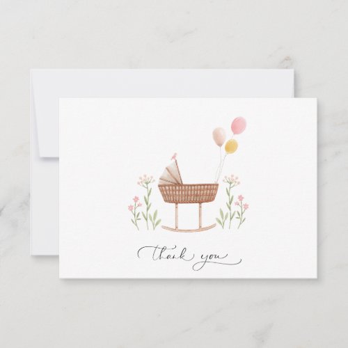 Baby Shower Girl Gender Neutral Thank you Card