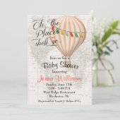 Baby Shower Girl Hot Air Balloon Invitation (Standing Front)