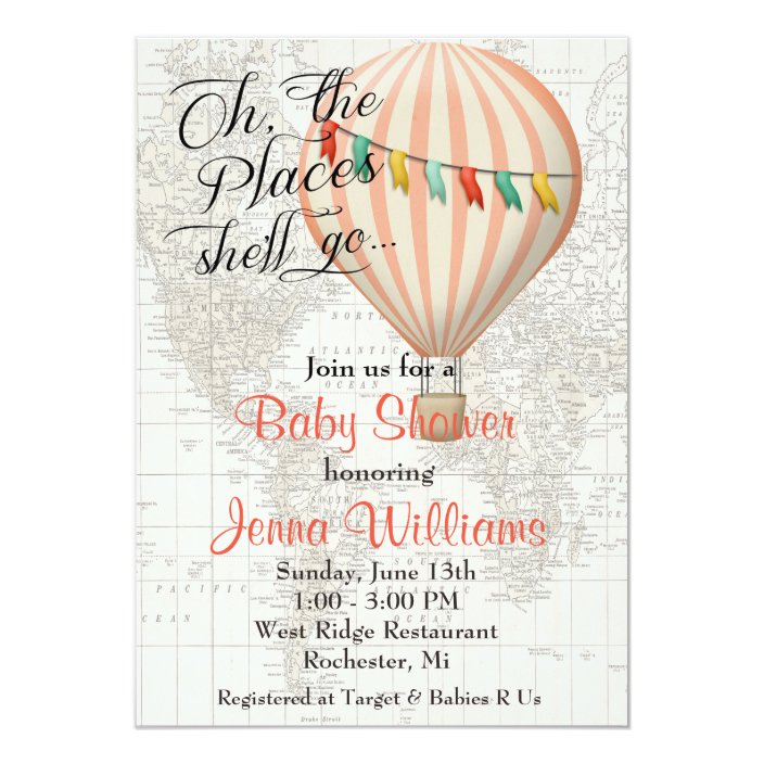 hot air balloon invitations baby shower