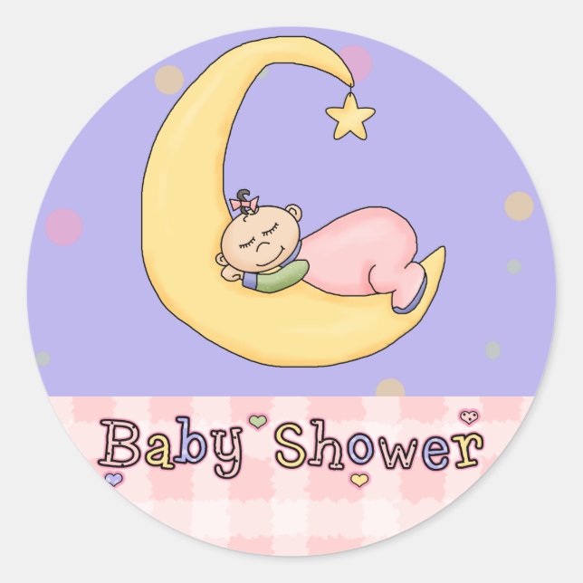 Baby Shower- Girl: Invitation Envelope Seals (Front)